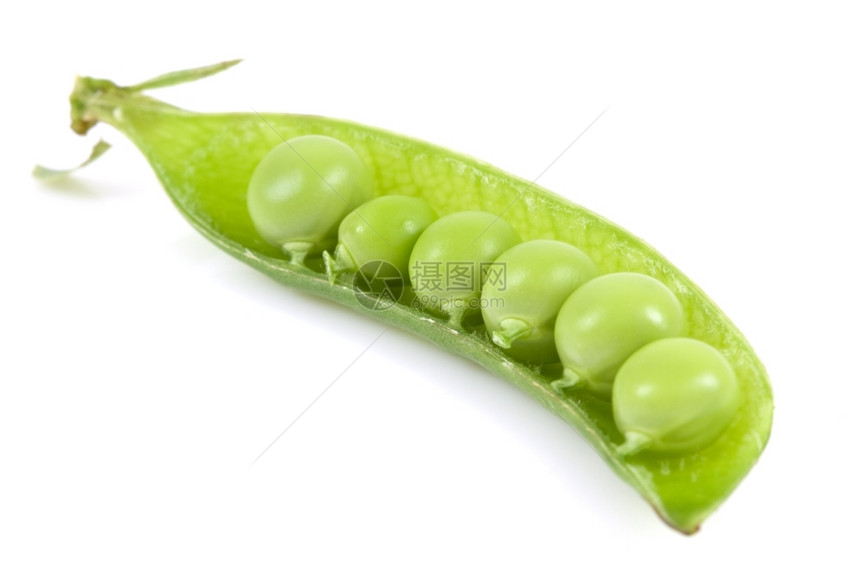 成熟节食白孤立的青豆豌图片