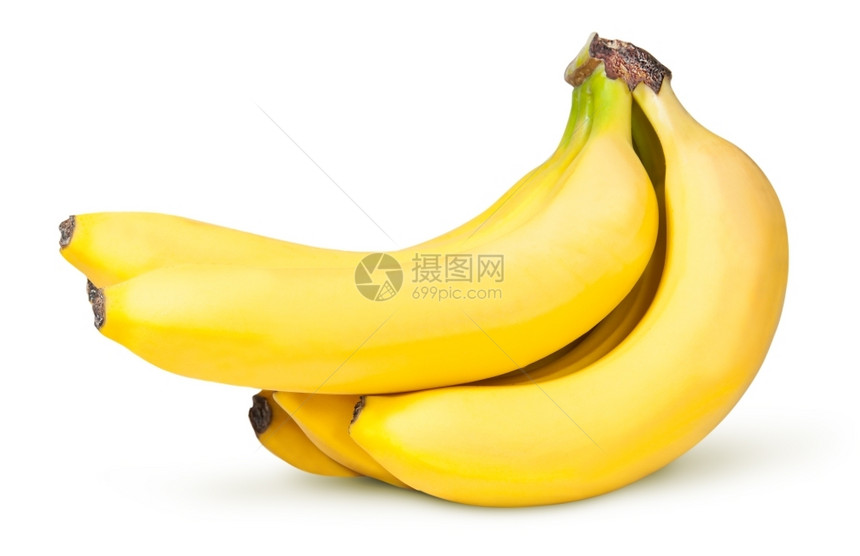 颜色小吃一堆香蕉倒在白色背景上孤立素食主义者图片