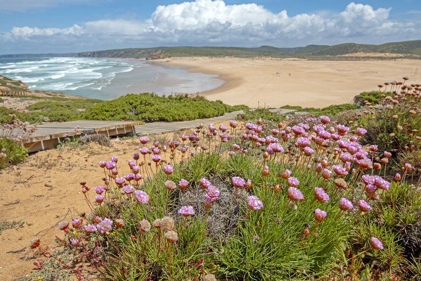从葡萄牙阿尔加夫的卡拉帕泰海滩浏览岩石天空海岸图片