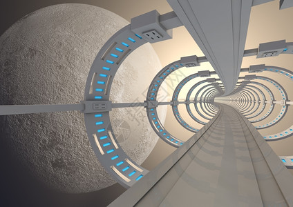 梁弄大糕未来派使月球环绕的桥成为未来梁结构体墙设计图片