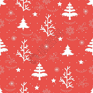 关于圣诞节主题的无缝自然装饰品圣诞节日云杉树木新的背景图片