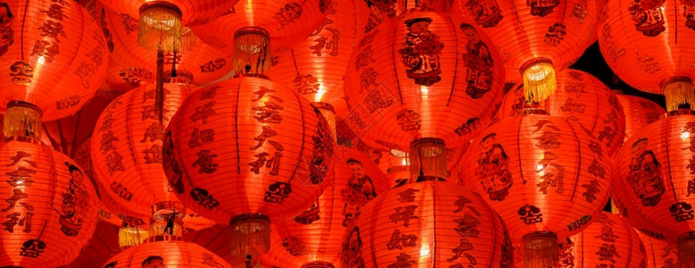 传统灯笼国新年装饰背景图片