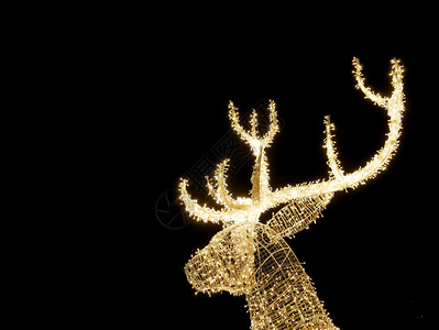 子宫颈的季节仙女圣诞驯鹿装饰品上的圣诞灯光设计图片