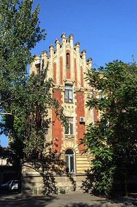 屋老的镇乌克兰奥德萨Primorskaya街旧楼乌克兰哥特风格图片