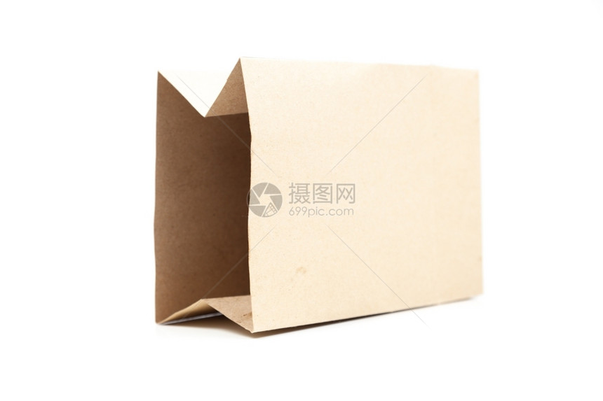 超级市场携带棕色纸袋孤立白背景包装图片