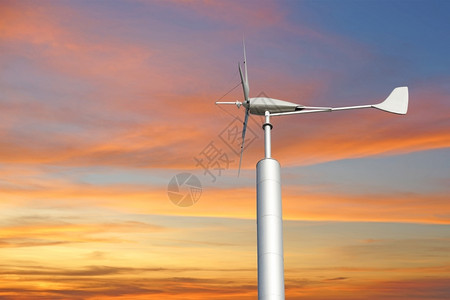 环境美丽的具有明亮背景的可再生能源风涡轮机工业的图片