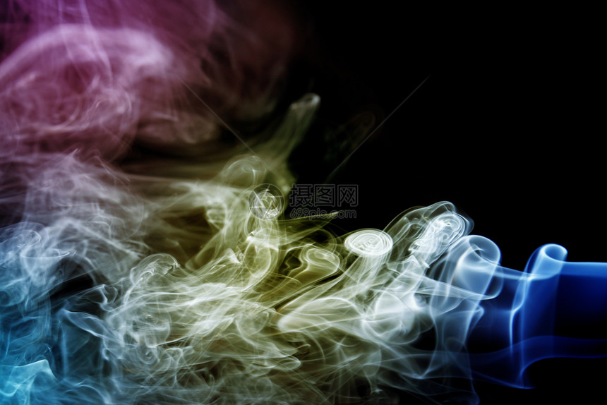 薄雾丰富多彩的抽象烟雾质地背景图片