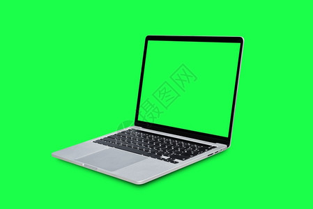 绿色背景隔离的空白绿色屏幕笔记本电脑网络桌面监视器图片
