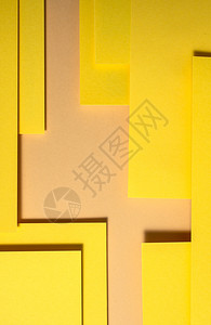 丰富多彩的折叠目黄纸材料设计几何单色形状壁纸设计背景图片