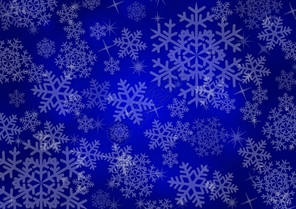 圣诞节背景有蓝色风中的雪花十二月装饰华丽图片