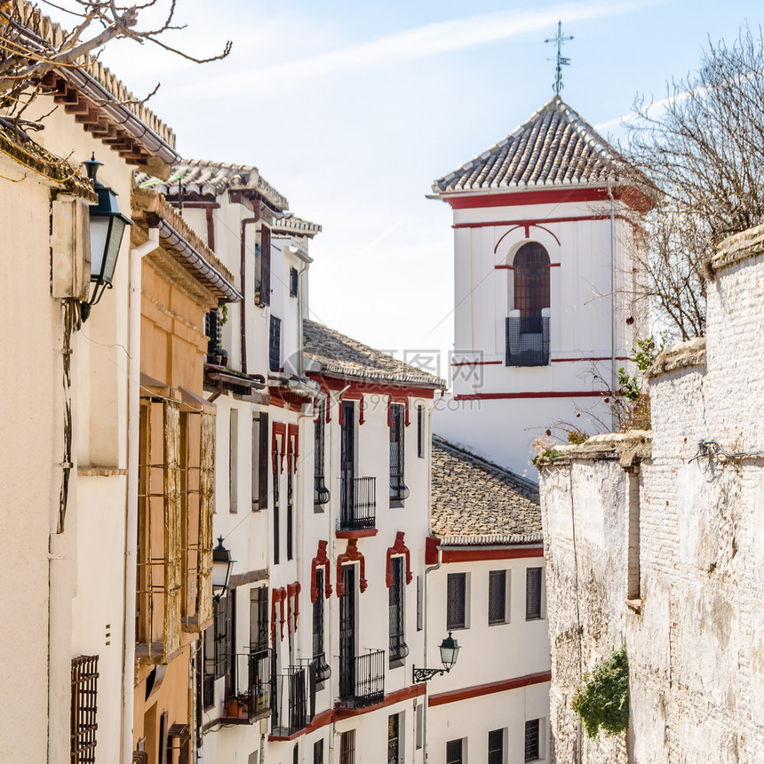 格拉纳达教堂西班牙南部安达卢西亚的宗教建筑旅行街道欧洲的图片