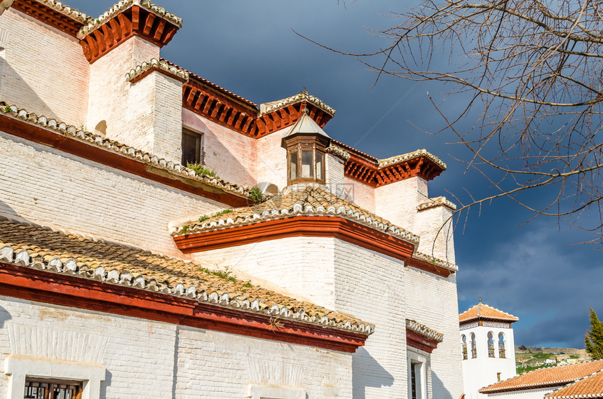 墙建造格拉纳达教堂西班牙南部安达卢西亚的宗教建筑镇图片