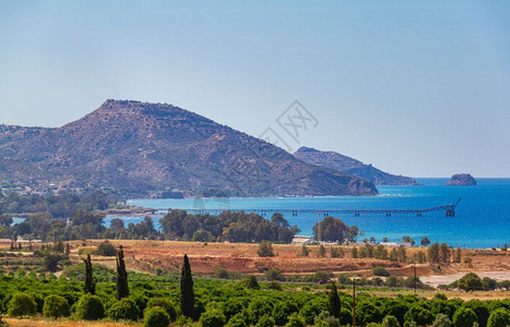 莱夫克场景观从塞浦路斯北部莱夫卡地区看莫普湾卡拉沃斯塔西和利姆尼蒂斯背景