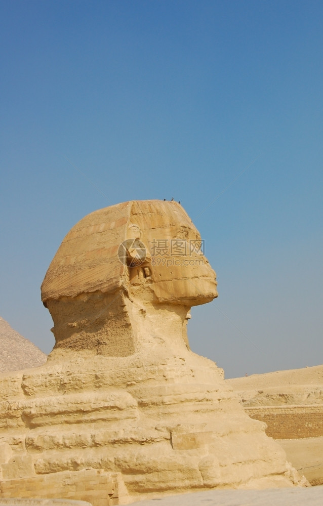 胡夫天空狮身人面像金字塔上的斯芬克雕像图片