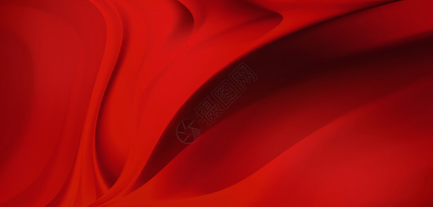 抽象的海浪3D带有平滑线条的抽象红色背景形的图片