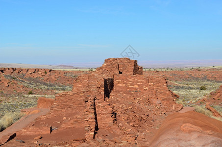 以及亚利桑那州的红岩武科基废墟砂屋本国的高清图片