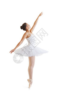 女芭蕾舞演员白色背景的古典芭蕾舞裙中的美丽芭蕾舞女年轻的图片