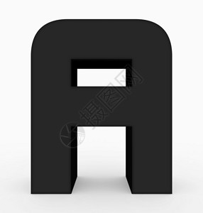 渲染字母A3d立方圆形黑色白3D倾角常设立方体设计图片