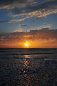 地平线海滩日落自然季节图片