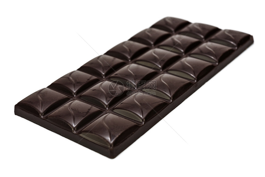 糖果美味的健康特级黑巧克力的一端厚度在剪接时将白色和背景隔离在白色上图片