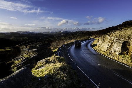 泰勒山顶区希望谷的冬天英格兰风景米德兹欧洲背景