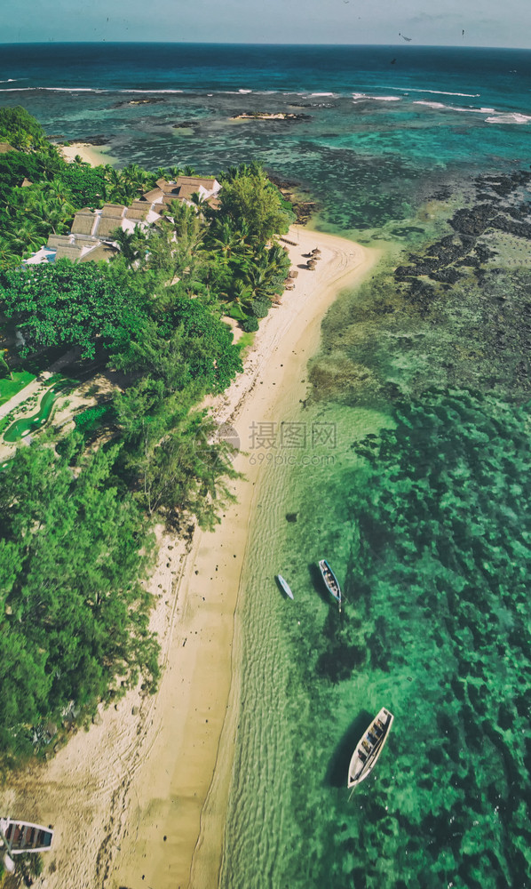 景观腼腆布拉班特非洲美丽的毛里求斯海滩空中景象非洲图片