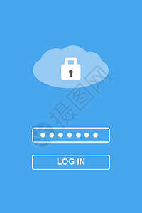 平台云层数据存储密码登录智能电话屏幕标语背景网络安全概念和应用程序人们背景图片
