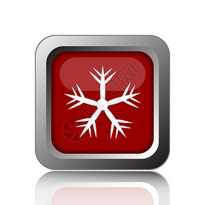 装饰风格Snowflake图标在白背景上的互联网按钮冰季节图片