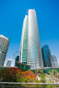 摩天大楼迪拜Marina市有高楼建筑的城市景点场正面图片