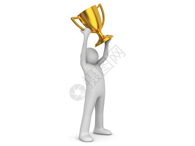 金子运动的高脚杯在白色背景体育角系列中孤立的3D杯比赛获胜者图片