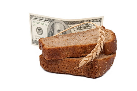 带切片面包的美元黑麦经济三明治图片
