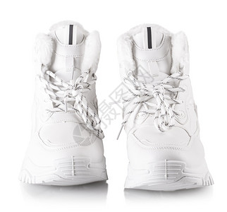 训练青年水平的白色背景上孤立的女白色运动鞋背景上孤立的女白色运动鞋背景图片