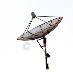 塔在白色背景上分离的卫星天线互联网接收者图片