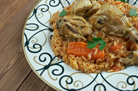午餐塞内加尔普莱特布基纳法索非洲烹饪肥大米图片