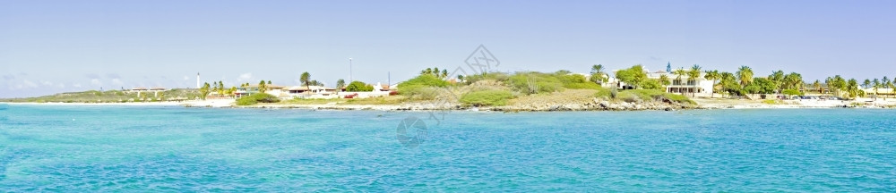 加勒比阿鲁巴岛的全景图片