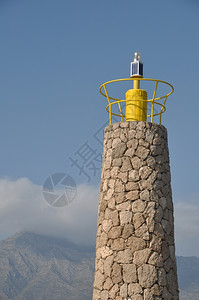 海洋指导西班牙巴努斯马贝拉港著名灯塔图片