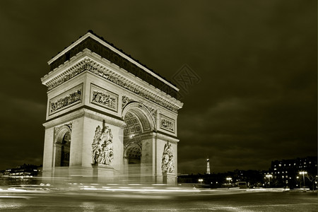 发光的纪念碑黑色法国巴黎戴高乐广场查尔斯戴高乐图片