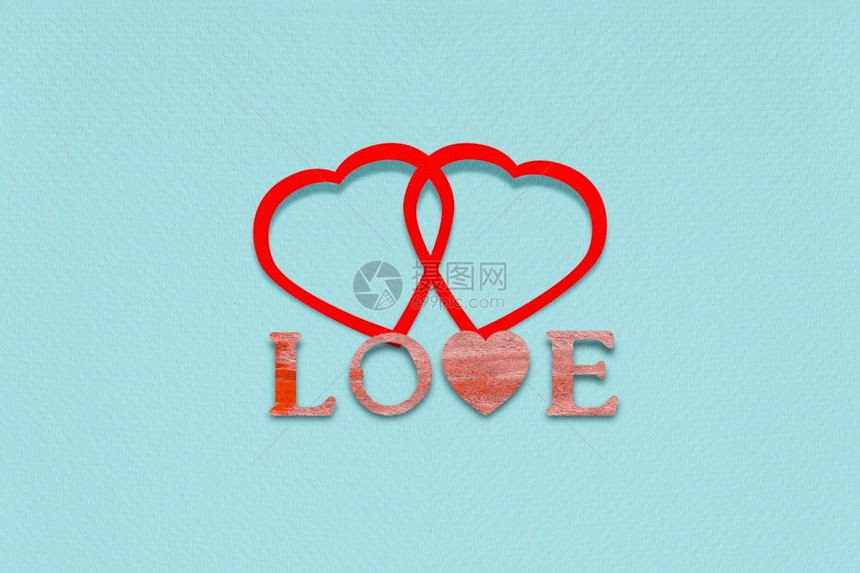 蓝背景的Valentinersquos日贺卡设计美丽的字体浪漫图片