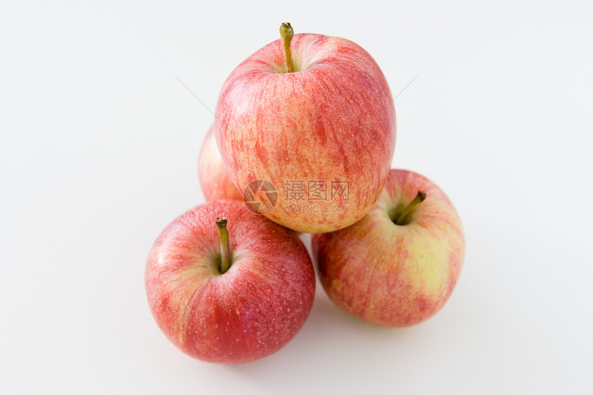 清爽成熟果味白色背景上的苹果图片