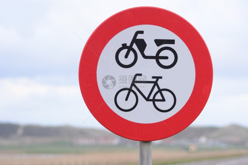 循环路牌上没有自行车的通标志使用权路图片