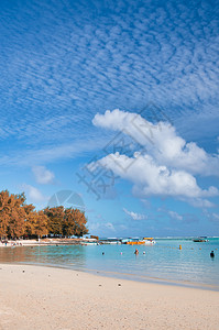 白色的印度人毛里求斯蓝湾海滩岛图片