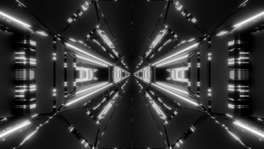 隧道图科幻插图无尽的冷亮反光3图示背景壁纸设计时尚的SCFi艺术室3d配有闪光照明的亮清洁未来空间星系库式隧道走廊并配有凉亮的反光3图设计图片