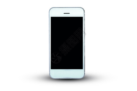 白色背景的智能电话或移动细胞沟通展示图片
