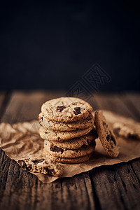 复制小吃一种巧克力薯片饼干甜美味点心概念图片