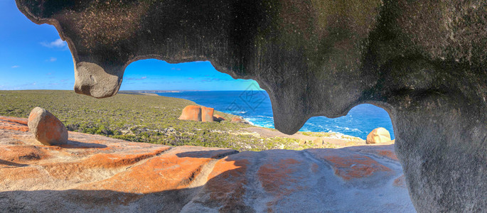 结石环境的巨岩石全景观袋鼠岛FlindersChase公园图片