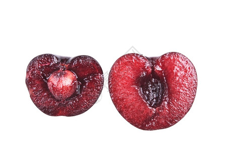 克罗波托夫切樱桃成白的两半色分裂高清图片