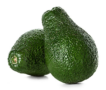 Avocado孤立在白色背景上生活圆形的叉图片