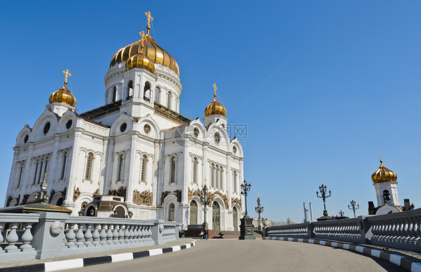 正统蓝色的著名基督救主大教堂俄罗斯莫科东正教中最大的救世主俄罗斯莫科图片