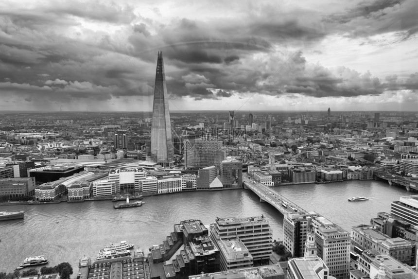 天空议会全景泰晤士河沿岸伦敦天际线泰晤士河沿伦敦天际空中观察图片