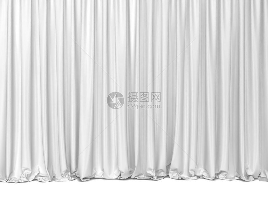 内部的在白色背景上孤立的戏剧窗帘3D插图艺术纺织品图片